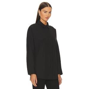 Favorite Daughter Ex-Boyfriend Shirt Black Poplin Size Small Quiet Luxury